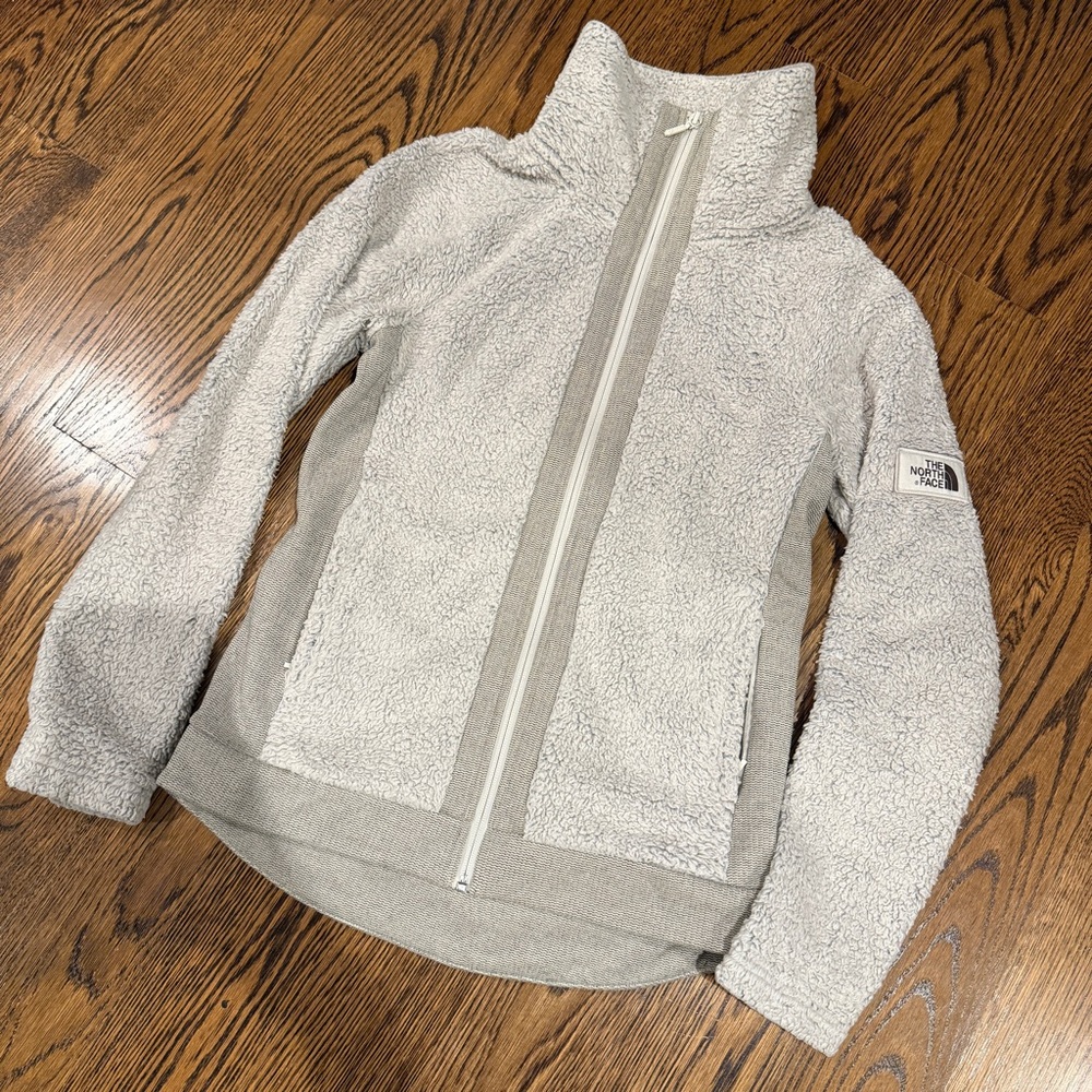 The North Face Light Gray Sherpa Jacket